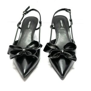 Nine West Women's Raska Pointy Toe Slingback Dress Pumps Black Size 9.5M NWT